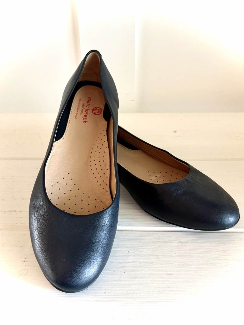 Marc Joseph New York Ferris Leather Ballet Flats Black Size 7 EUC